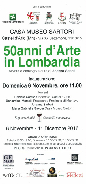 50anni d'Arte in Lombardia alla Casa Museo Sartori