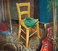 Opera di Antonio Tonelli - La sedia gialla nell'orto - AT341