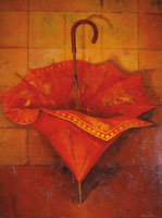 Opera di Antonio Tonelli - L'ombrello rosso - AT832